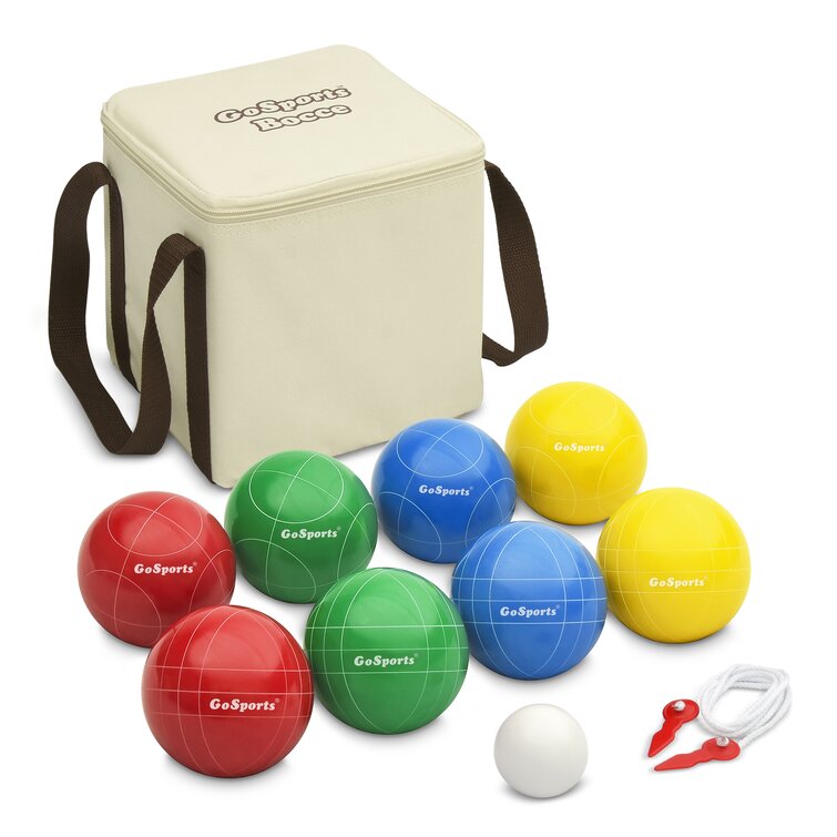 GoSports 90 mm Backyard Bocce Set with 8 Balls Pallino Case and